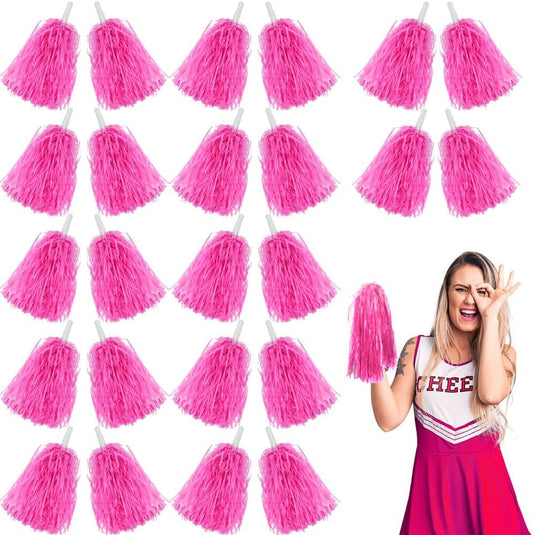 Lovecheer 24PCS Pom Poms Cheerleading Plastic Cheerleader Pom Poms with Handle Cheering for Sports Spirited Dance Party Performance