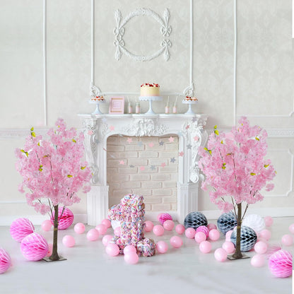 BLOSMON Cherry Blossom Tree Centerpiece: 6 Pcs Pink 39.3 Inch Tall Artificial Cherry Blossom Flower Branches Trees Floral Arrangement for Wedding Table Home Party Event Room Indoor Decoration