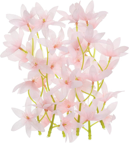 PATIKIL 7 Inch Artificial Orchid Flower, 12 Pcs Floating Candles Simulation Flower Cylinder Vase Fillers for Home Wedding Decoration, Pink