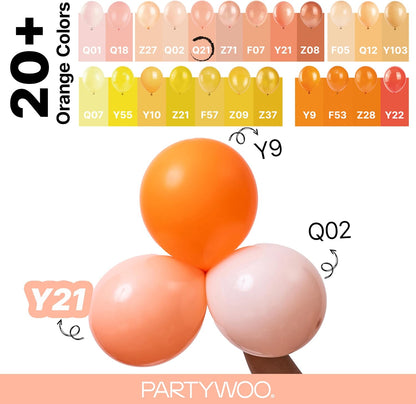 PartyWoo Peach Balloons 140pcs Different Sizes of 18 12 10 5 Inch Light Orange Blush Pink Latex Balloon Arch Kit for Wedding Bridal Shower Baby Shower Birthday Party Decorations Orange-Y21