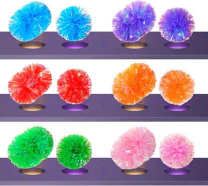 Hotfiary 2 Pack Pompoms Cheer Cheerleading Pom Poms Sports Dance Cheering Cheerleader Squad Poms with Baton Handle for Team Spirit Kids Adults Youth