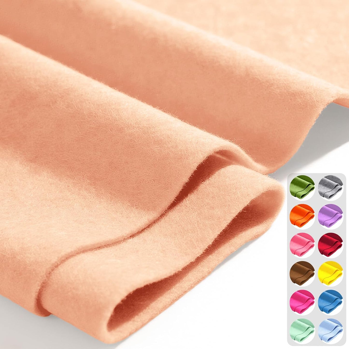 Felt Fabric - 36" X 36" 1.6mm Thickness - Soft Craft Felt Sheets for DIY Sewing Art Craft Project Decorations Supplies (Peach)
