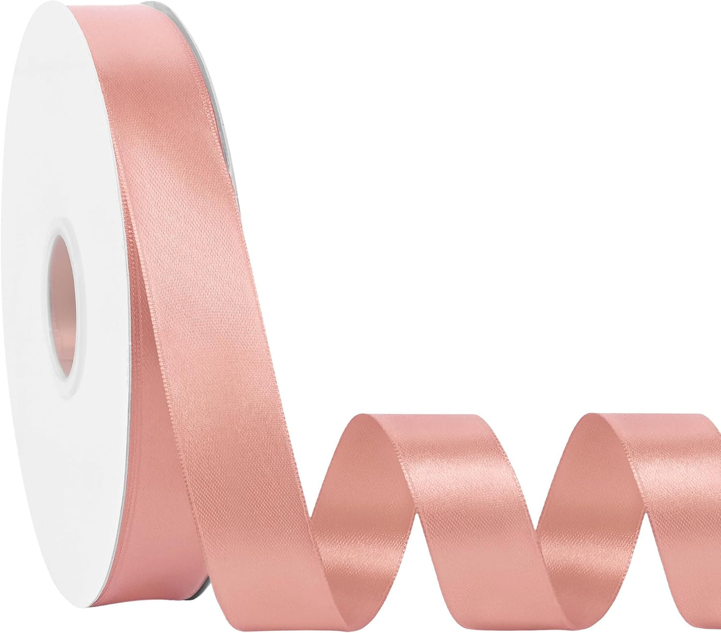 Double Face Peach Pink Satin Ribbon 1 Inch X 100 Yards Polyester Peach Pink Ribbons for Gift Wrapping Crafts Flower Bouquet Sewing Arts Wedding Party Decoration