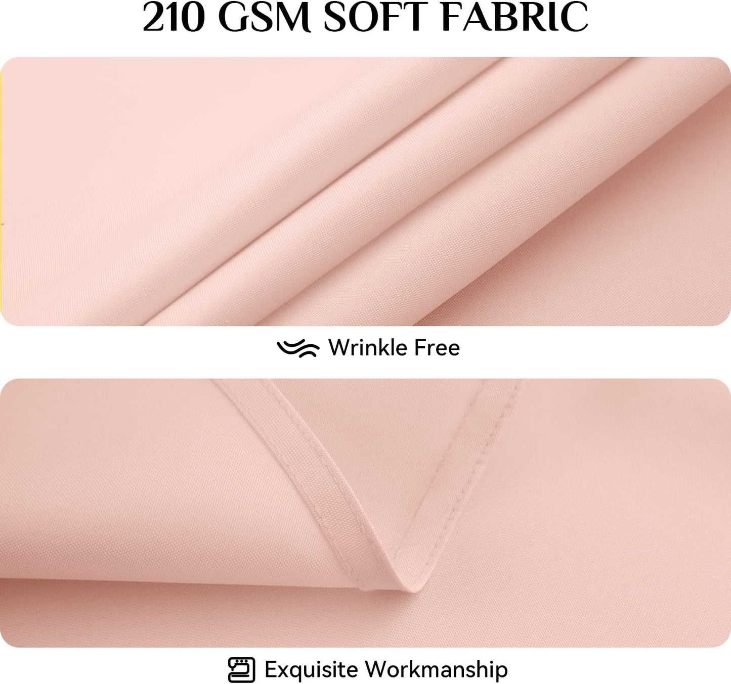 Softalker Round Tablecloth, Waterproof & Stain Resistant Table Cloth Wrinkle Free Fabric Washable 210GSM Polyester Table Cover for Spring/Party/Outdoor - 120 inch,Pink