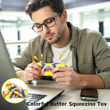 Slow Rebound Cute Butter Squeeze Stress Balls,Realistic Soft Butter Stick Fidget Toy, Slow Rising Portable Squishy for Adults Anxiety & Stress Relief, Sensory Gifts for Office, Home (Pink)