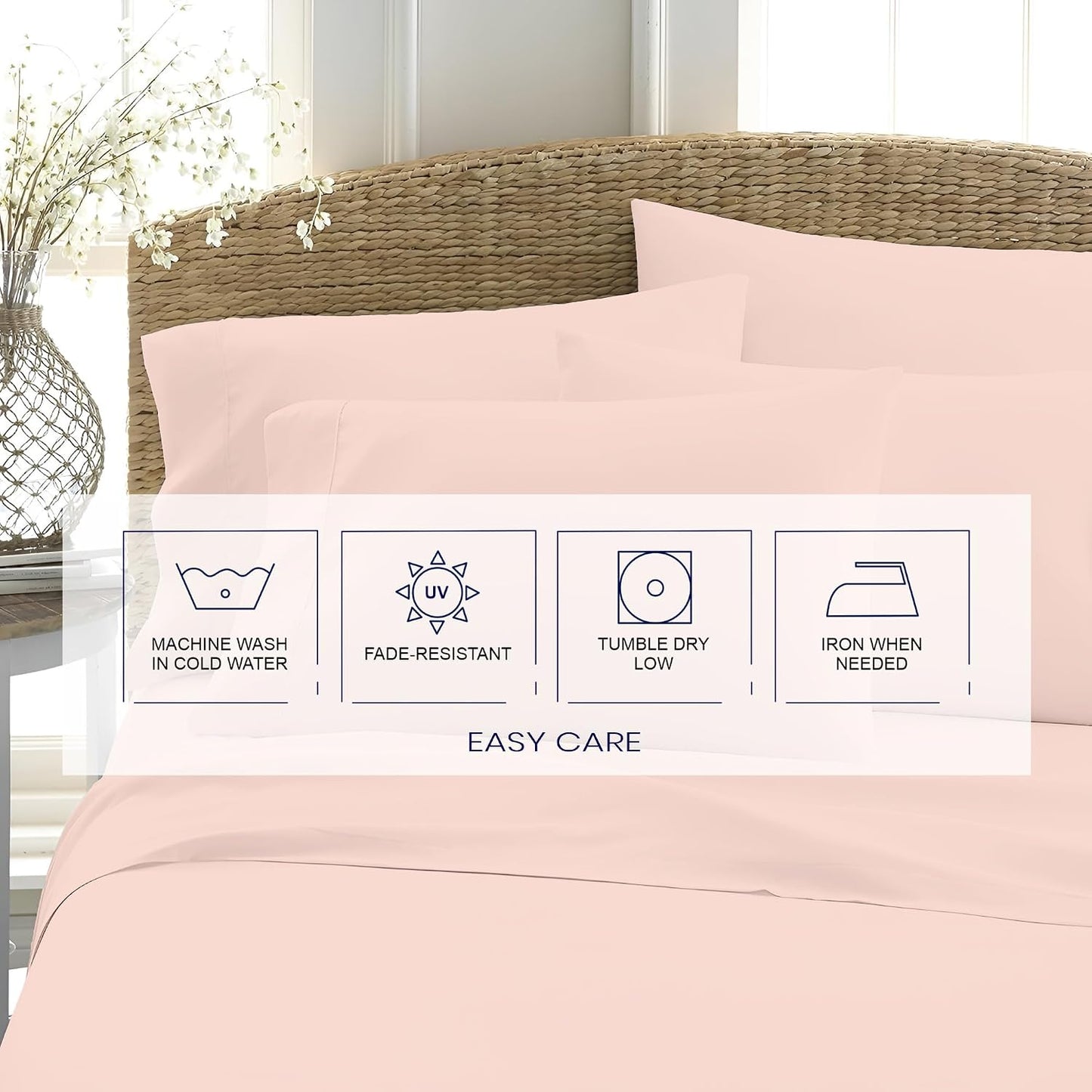 Kotton Culture 4 Pc Custom Sheet Set – 600 Thread Count 100% Egyptian Cotton – Premium Luxury Bedding, Soft Cooling Sateen Weave, Deep Pocket – Customizable Bed Sheet Set (Desired Dimensions) – Peach