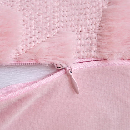 LIGICKY Set of 2 Pink Bow Throw Pillow Covers Decorative Soft Plush Cute Bowknot Couch Cushion Covers Coquette Room Decor Aesthetic Pillow Cases for Girl Bed Chair Sofa Living Room,18x18 Inch