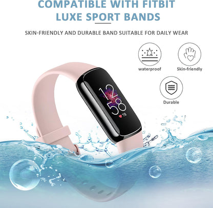 AK Sport Band Compatible with Fitbit Luxe Bands for Women Men, Soft Silicone Replacement Sport Straps Wristbands for Fitbit Luxe Fitness and Wellness Tracker