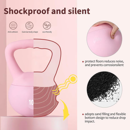 DlandHome Kettlebell Weights Strength Training Kettlebell-Great for Full Body Workout and Strength Training,Easy Grip Handle,PVC Filled with Iron Sand