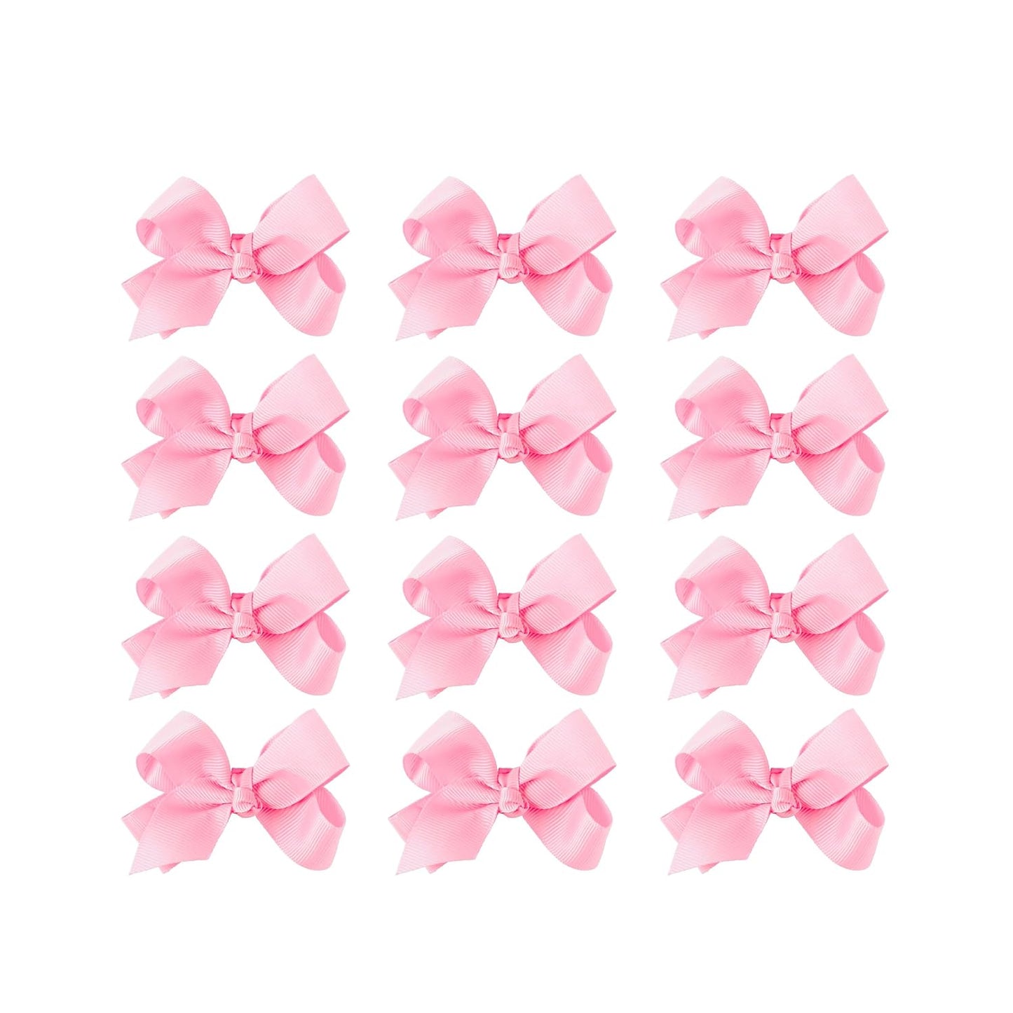 Small Solid Bow for Girls - Set of 12 (Light Pink)