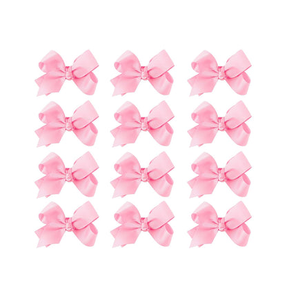 Small Solid Bow for Girls - Set of 12 (Light Pink)