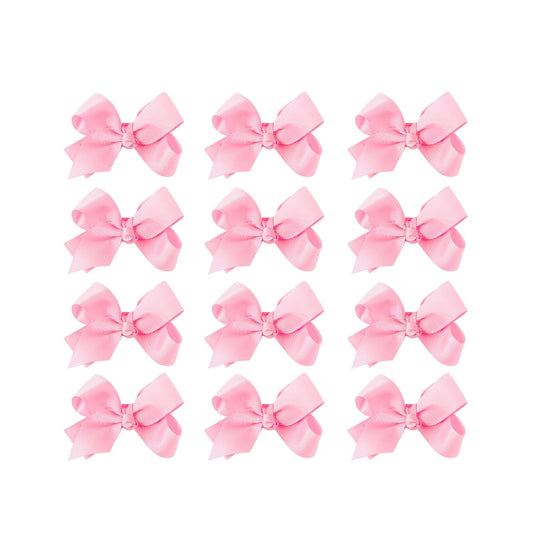 Small Solid Bow for Girls - Set of 12 (Light Pink)
