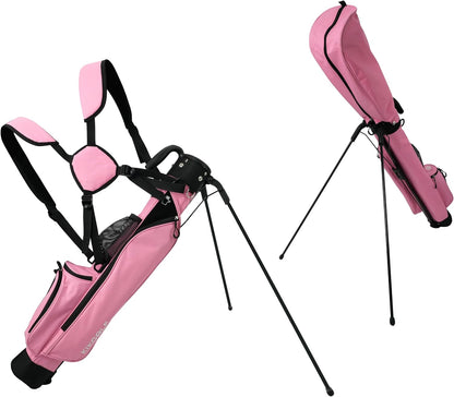 Sunday Golf Stand Bag Lightweight Golf Bag for Par 3 & Driving Range with 3 Zippered Pockets, Cooler Bag, Rain Hood and Adjustable Dual Strap System,Golf Club Carry Bag Suitable for Men & Women