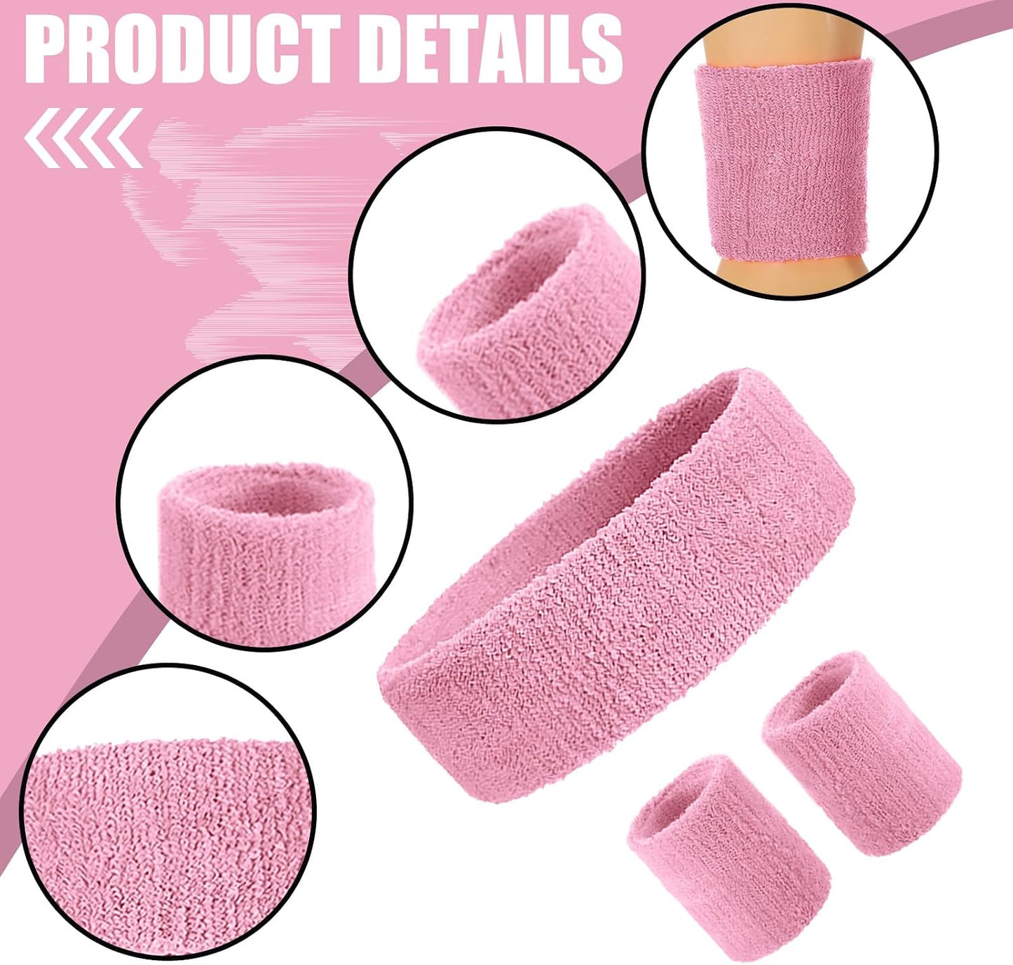 Hillban Sweatband and Stripe Sock Set Neno Wrist Sweat Band Sport Headband Wristband for Men Women 80s Party Accessories