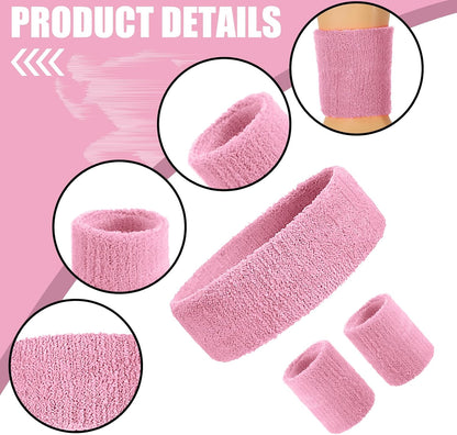 Hillban Sweatband and Stripe Sock Set Neno Wrist Sweat Band Sport Headband Wristband for Men Women 80s Party Accessories