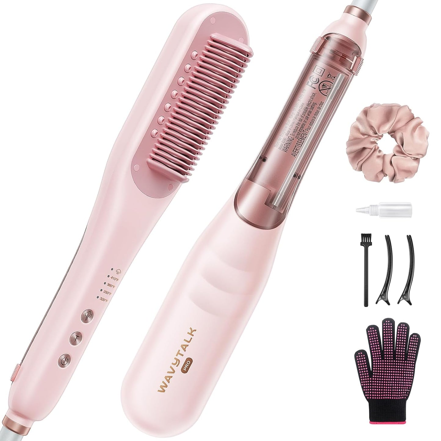 Wavytalk Pro Steam Hair Straightener Brush, Steamline Pro 3-in-1 Straightening Brush for Curly Hair, Fast Salon Results with Less Damage, Anti-Frizz and Hair Nourishment