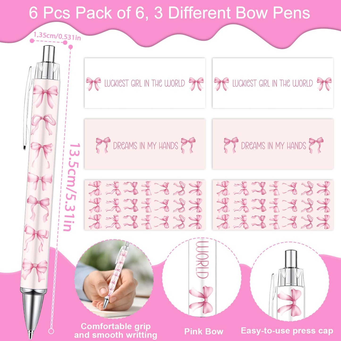 Wxiben Pink Bow Spiral Notebooks Set 12 Pieces Coquete Bow Journal with Inspirational Bible Ballpoint Pens Christian Scripture Prayer Hardcover Notebook Gifts for Women Office School Church Supplies