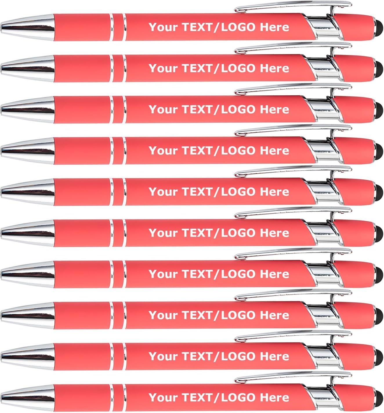 Personalized Custom Pens with Stylus Tip 10 20 50 100 200 500 Pcs Optional, Ballpoint Pen for Writing (peach)