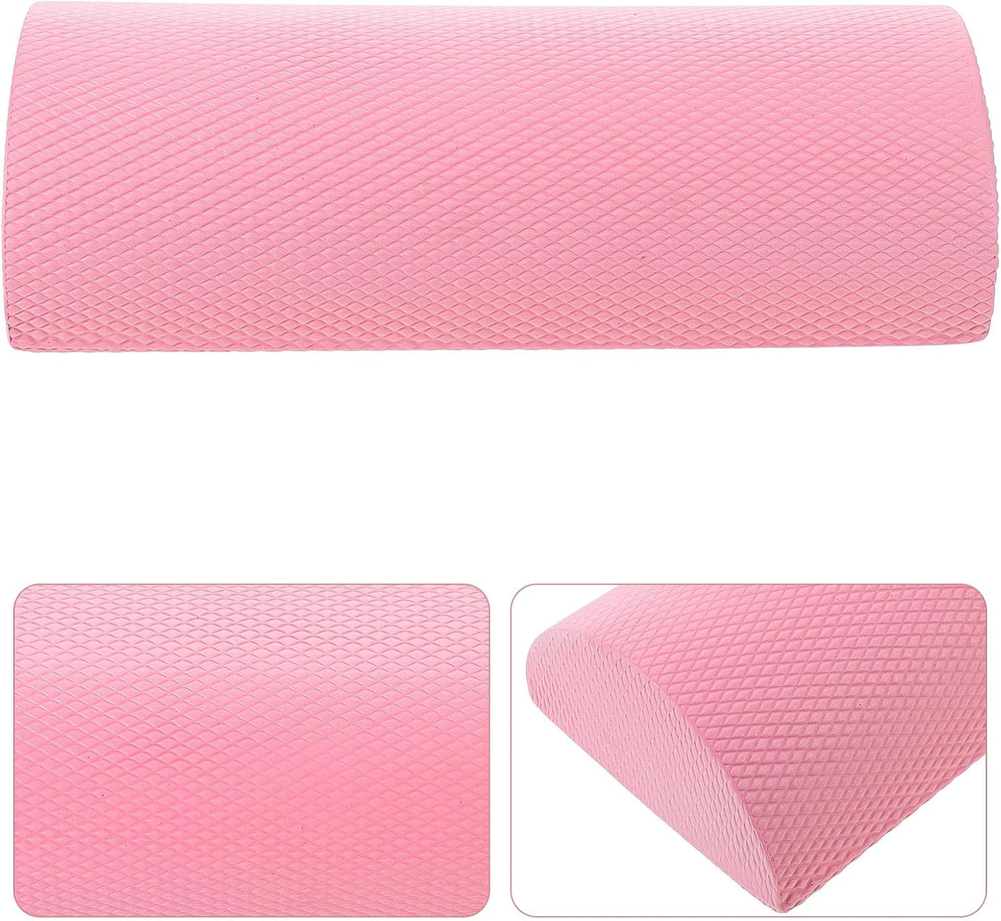 Happyyami Back Cracking Device and Muscle Massage Roller, Lightweight 30x6.3cm Foam Balance Equipment for Pilates and Yoga, Pink Lumbar Support for Muscle Relaxation and Posture Improvement