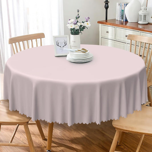Light Pink Round Tablecloth 24 Inch Solid Color Circular Table Cloth Waterproof Fabric Table Cover for Kitchen Dining Patio Baby Shower Birthday Wedding Buffet Banquet Party Decorations