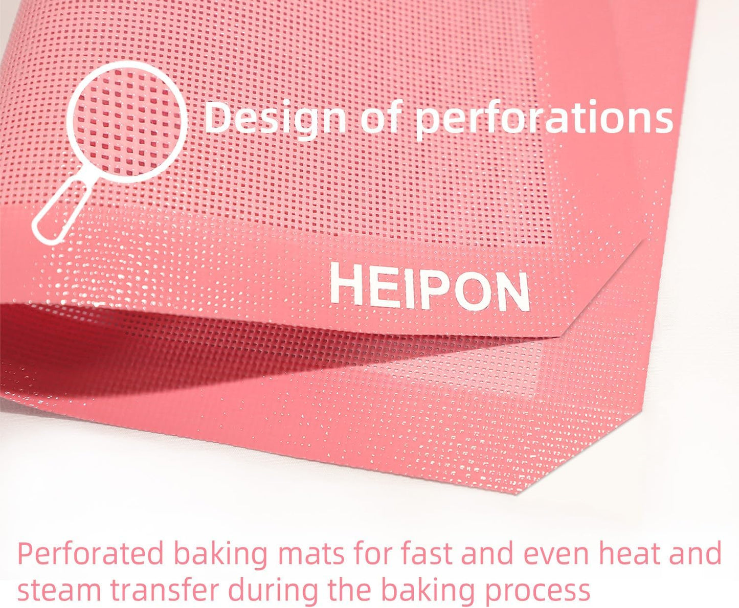 Non-Stick Perforated Silicone Baking Mat,22.44"Lx14.57"W,Reusable,Breathable Mat,Easy to Clean,Breathable Puff Baking Mat,Pastry Mat(Pink,2pcs)