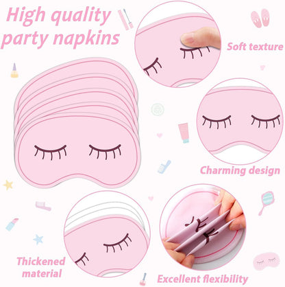 200 Pcs Spa Party Decorations Spa Paper Plates Napkins Pink Sleepover Tableware Dinnerware Set Dinner Dessert Plates Slumber Party Supplies for Girls Makeup Birthday Pajama Parties Favors Table Decor