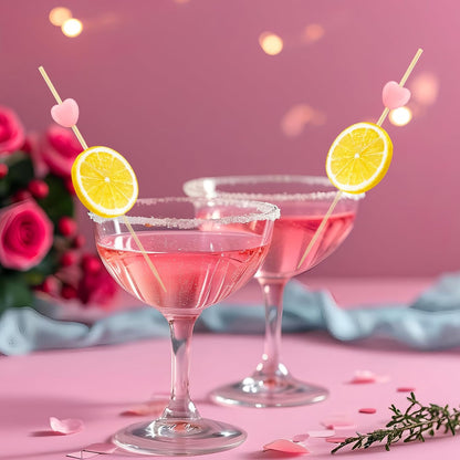 200PCS Pink Heart Cocktail Picks 4.7" Long Heart Shaped Bamboo Toothpicks for Appetizers Fruit Valentines Natural Bamboo Food Stick Skewer for Valentines Day Birthday Wedding Decoration Party Supplies