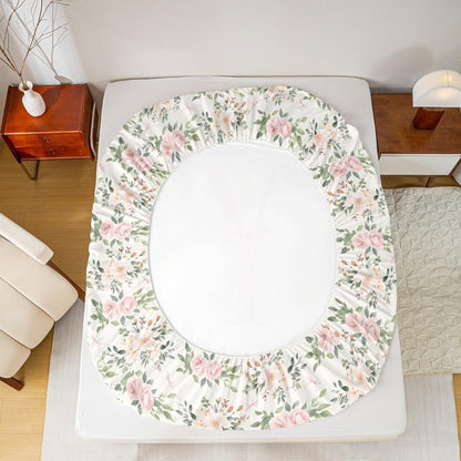 Erosebridal Letter Y Fitted Sheet Twin Size Peach Blossom Bed Sheets Kawaii Girly Bowknot Coquette Bedding Set for Kids Girls WomenPreppy Princess Bow Cute Fashion Sheets