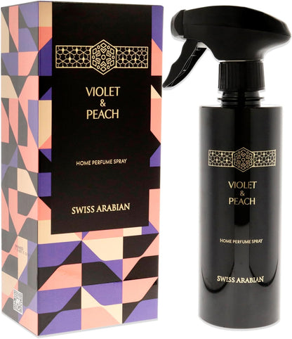 SWISS ARABIAN Violet and Peach Air Freshener - Luxury Products From Dubai - Lasting Home Fragrance Room Spray - Give Your Home A Seductive Signature Aroma - The Luxurious Scent Of Arabia - 10.14 Oz