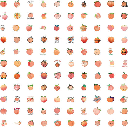 110Pcs Peach Vinyl/PVC Decals for Kids Boys Girls, Cute Peachs Stickers for Water Bottles Laptop Tablet Phone Scrapbook Luggage Skateboard (Peach)