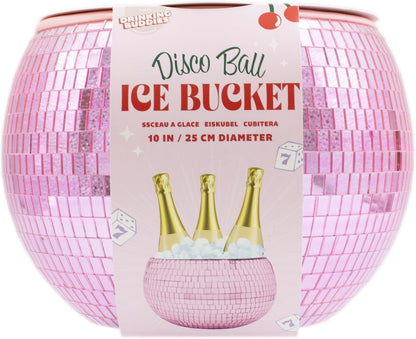 NPW Pink Disco Ball Ice Bucket – Mirrored Cocktail & Champagne Ice Bucket for Parties, Girls’ Night & Bachelorette
