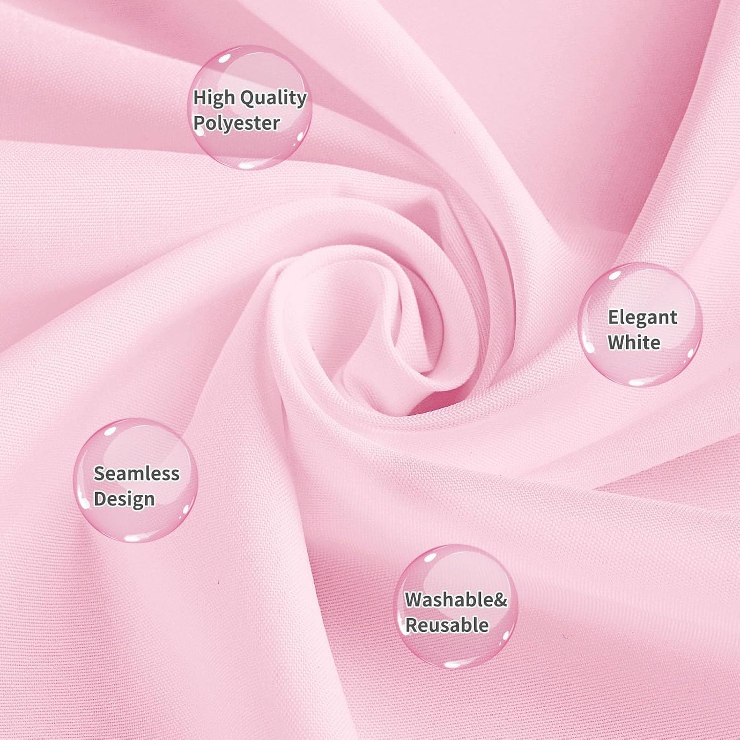 10 Pack Pink Tablecloth 60 x 102 Inch Light Pink Tablecloth for 6 Foot Rectangle Tables Pink Table Cloth Washable Polyester Fabric Table Cloths for Parties Wedding Banquet Christmas