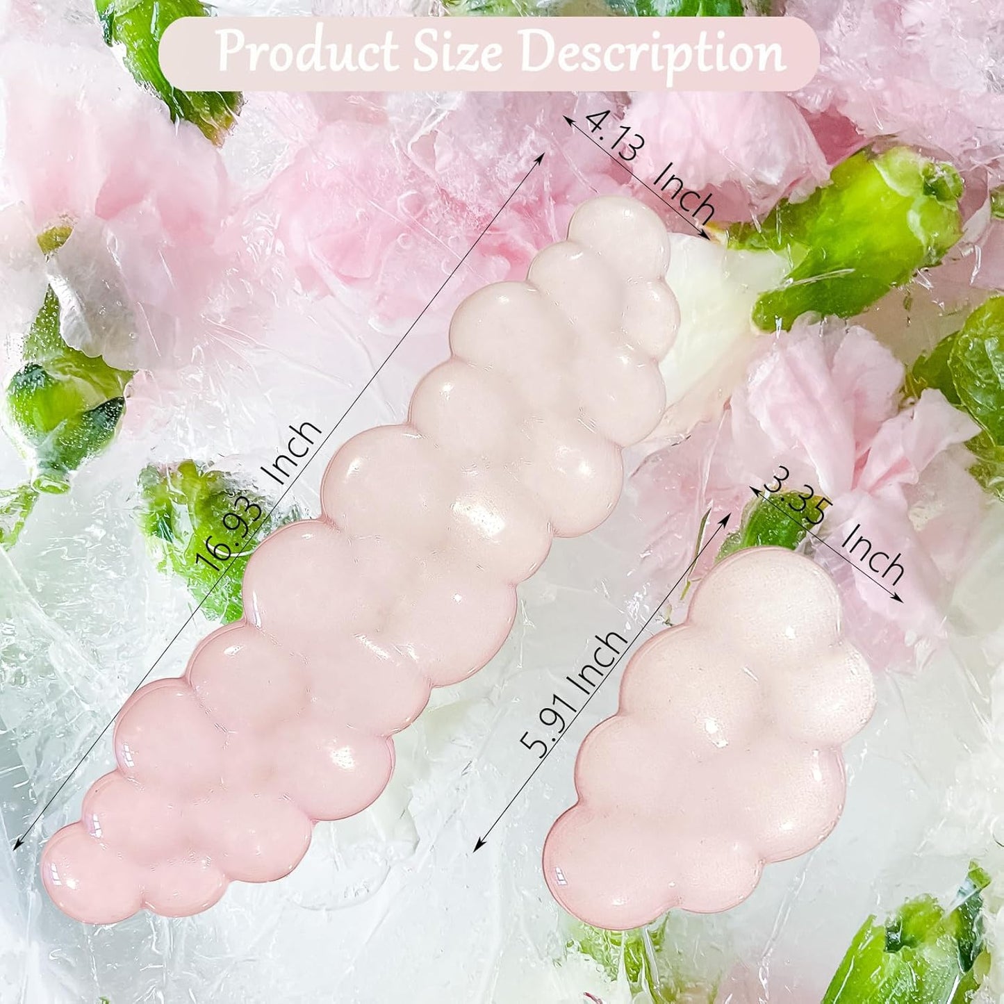 Gel Cloud Wrist Rest for Keyboard and Mouse Gradient Light Pink Clear Keyboard Wrist Rest Transparent Ergonomic Cute Cool Mouse Wrist Pad Silicone Non-Slip Wrist Pad for Computer Gaming Laptop Office