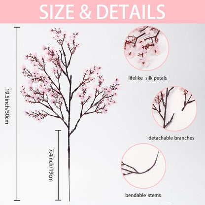 8Pcs Baby’s Breath Artificial Flowers Pink Real Touch Silk Babys Breath Artificial Flowers Bulks for Home Office Wedding Decor, Indoor Outdoor Decor Table Centerpiece(8Pcs, Pink)