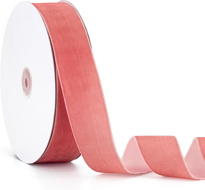 Velvet Ribbon Peach, 2 Inch x 20Yd, Perfect for Christmas Gift Wrapping,Floral Bouquets, Home Decor, Party DIY Decorations (2" x 20Yd Peach)
