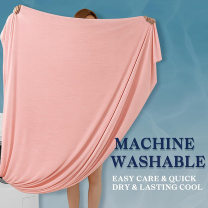 Cooling Blanket King Size, Pink Summer Blanket for Hot Sleeper and Night Sweats, Lightweight Soft Q-Max>0.4 Arc-Chill Cool Blanket