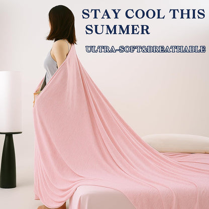 Cooling Blanket King Size, Pink Summer Blanket for Hot Sleeper and Night Sweats, Lightweight Soft Q-Max>0.4 Arc-Chill Cool Blanket
