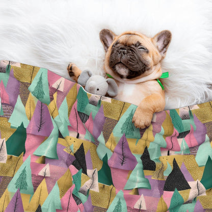 Waterproof Dog Blanket Soft Pet Blanket for Puppy Cat, Fleece Cat Throw Blankets for Furniture Bed Couch Sofa Reversible - Pastel Christmas Trees On Pink 3