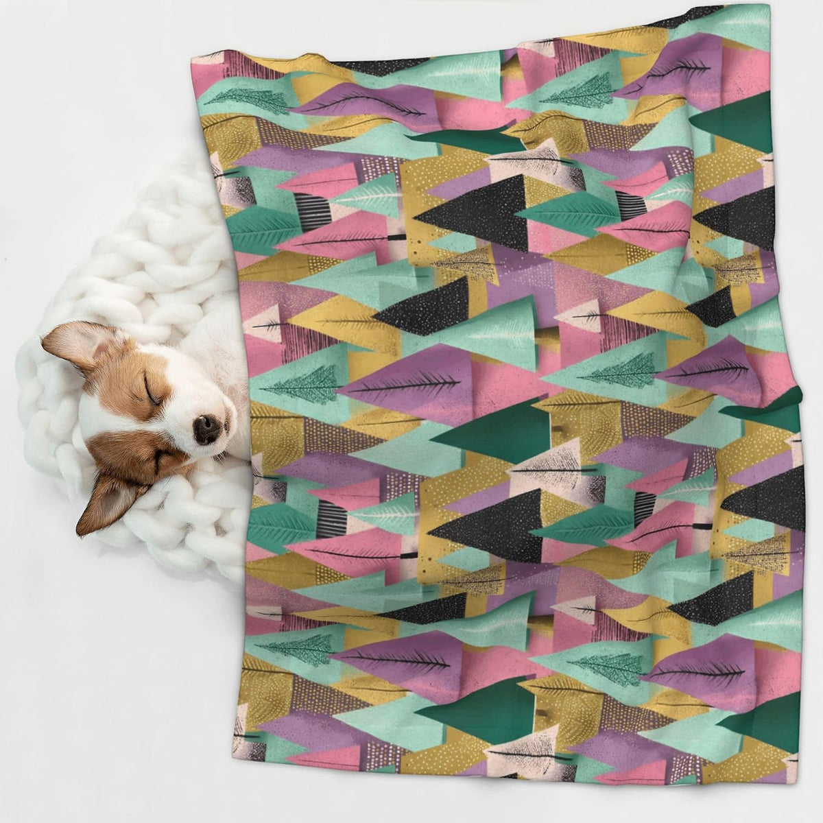 Waterproof Dog Blanket Soft Pet Blanket for Puppy Cat, Fleece Cat Throw Blankets for Furniture Bed Couch Sofa Reversible - Pastel Christmas Trees On Pink 3