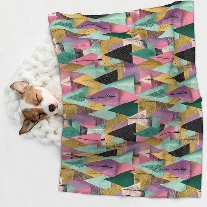 Waterproof Dog Blanket Soft Pet Blanket for Puppy Cat, Fleece Cat Throw Blankets for Furniture Bed Couch Sofa Reversible - Pastel Christmas Trees On Pink 3