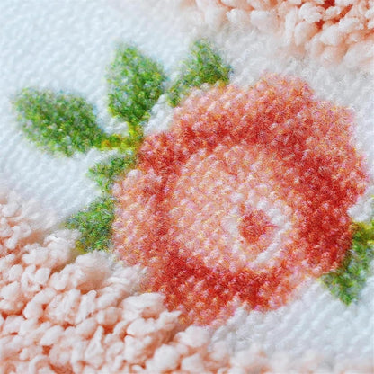 Soft Floral Area Rug Washable Elegant Shabby Rose Rug (Pink)