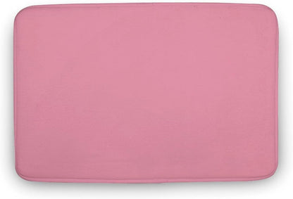 Solid Color Pastel Pink Bathroom Rugs, Non Slip & Absorbent Bath Mat Carpets for Bathroom, Entryway or Sink 20" x 32"
