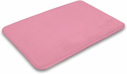 Solid Color Pastel Pink Bathroom Rugs, Non Slip & Absorbent Bath Mat Carpets for Bathroom, Entryway or Sink 20" x 32"