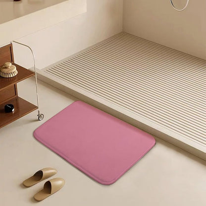 Solid Color Pastel Pink Bathroom Rugs, Non Slip & Absorbent Bath Mat Carpets for Bathroom, Entryway or Sink 20" x 32"