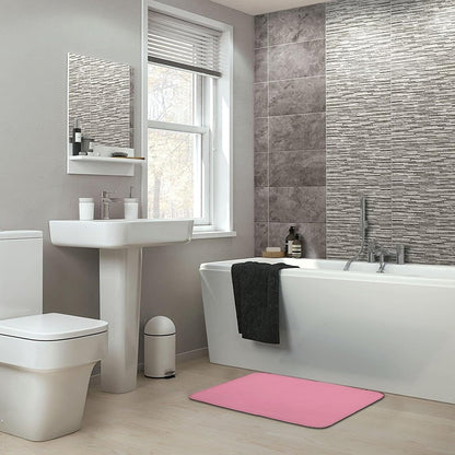 Solid Color Pastel Pink Bathroom Rugs, Non Slip & Absorbent Bath Mat Carpets for Bathroom, Entryway or Sink 20" x 32"