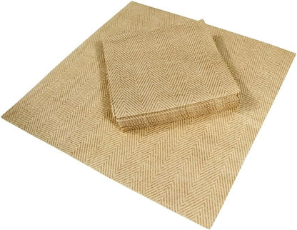 Caspari Natural Jute Paper Linen Cocktail Napkins, Two Packs of 15