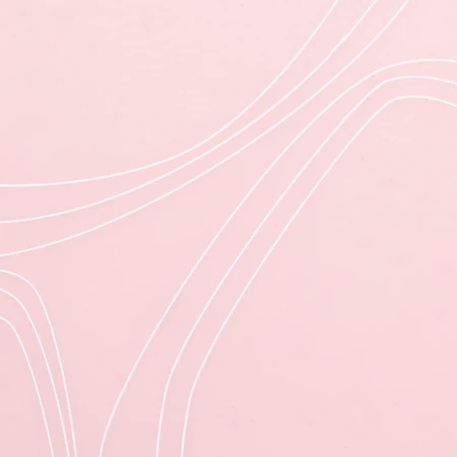 Set of 4-14 x 16 Placemats and Set of 4-4 x 4 Coasters, Silicone, BPA, PVC-Free, Dishwasher Safe, Pebbles Print in Blush