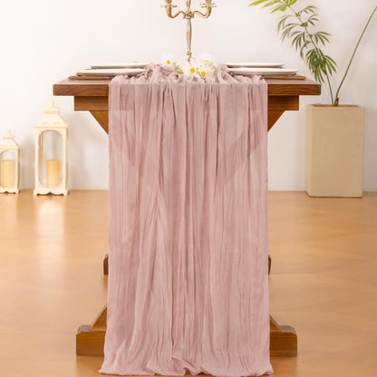 Pink Cheesecloth Table Runner Fall Boho Wedding Birthday Party Home Decor