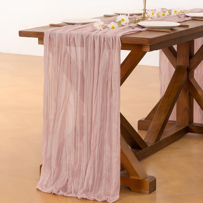 Pink Cheesecloth Table Runner Fall Boho Wedding Birthday Party Home Decor