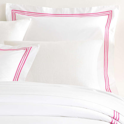 Trio Fuchsia Stripe Percale Cotton Duvet Sham, Standard